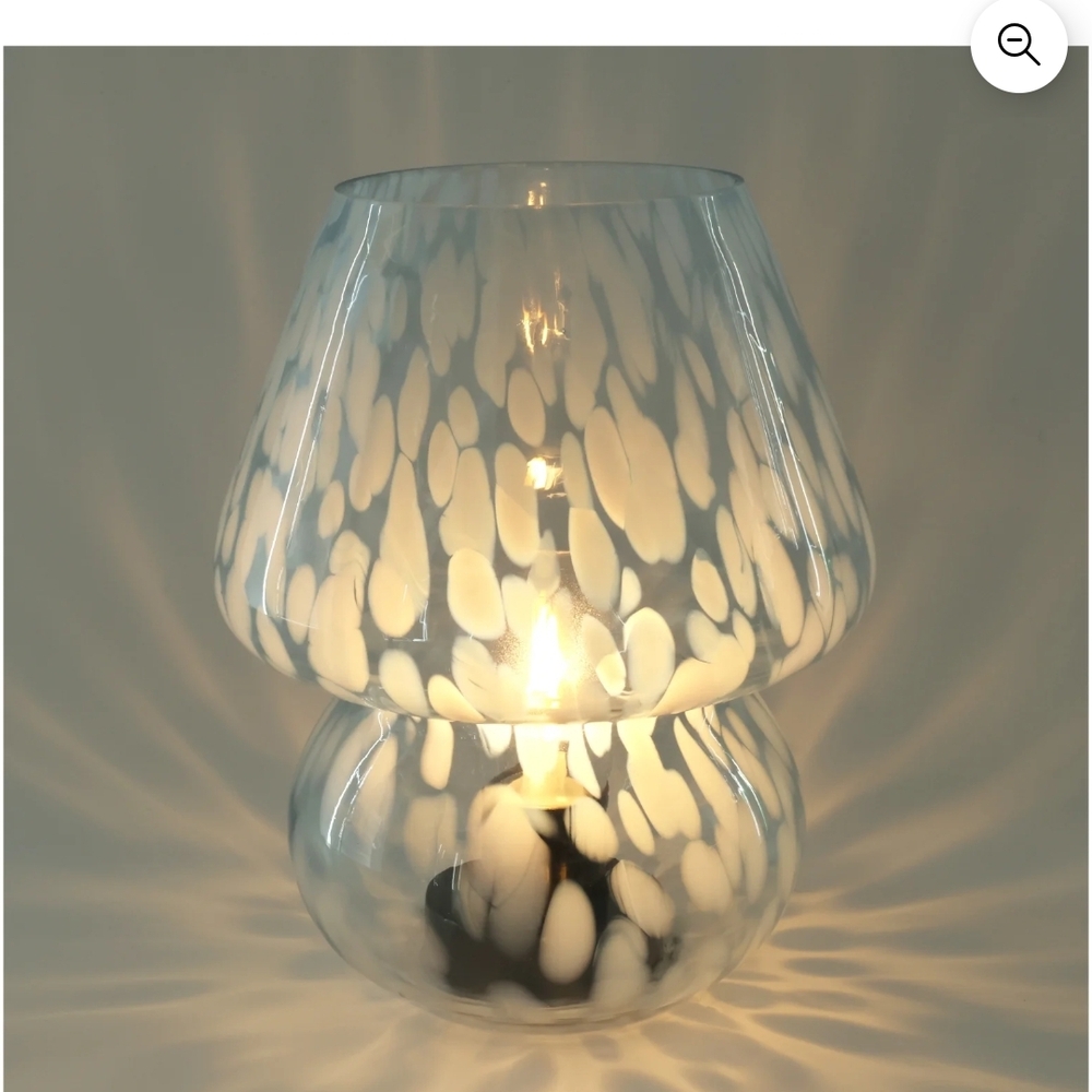 Elegant Glass Table Lamp with White Accents